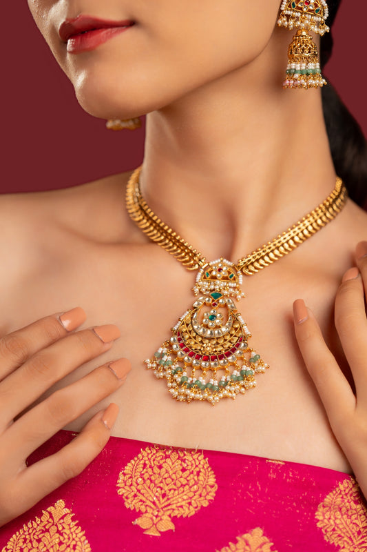 Antique Jadau Necklace Set - VNN054