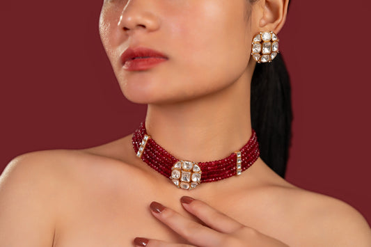 Polki Rubi Choker Set - VNN063