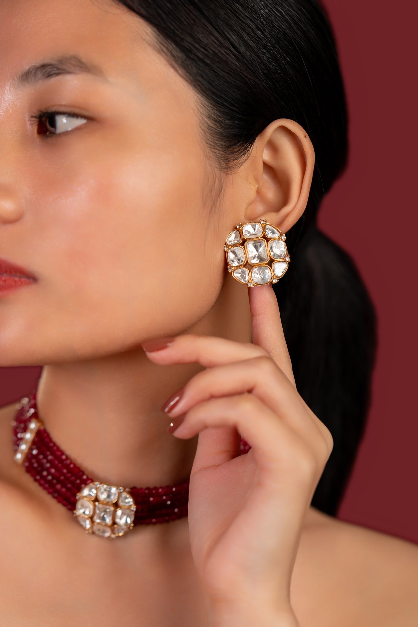 Polki Rubi Choker Set - VNN063