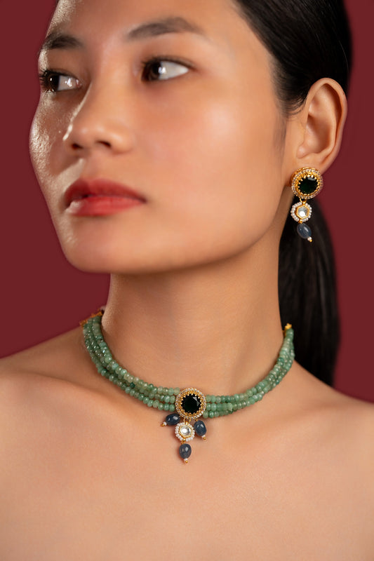 Green Blue Choker Set - VNN068