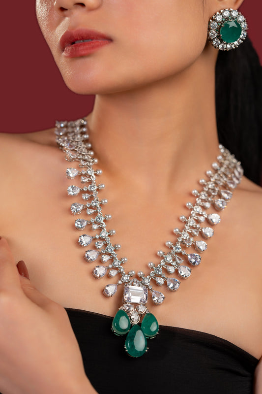 Nita Emerald Necklace Set - VNN073