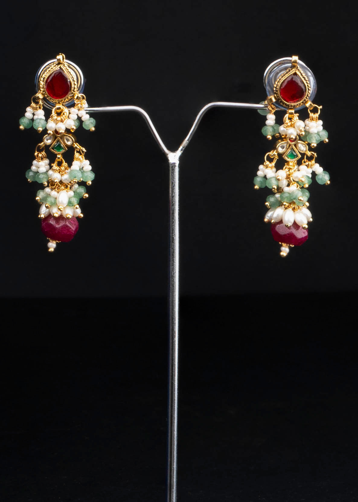 Green Jal Jadau Necklace Set- VNN083