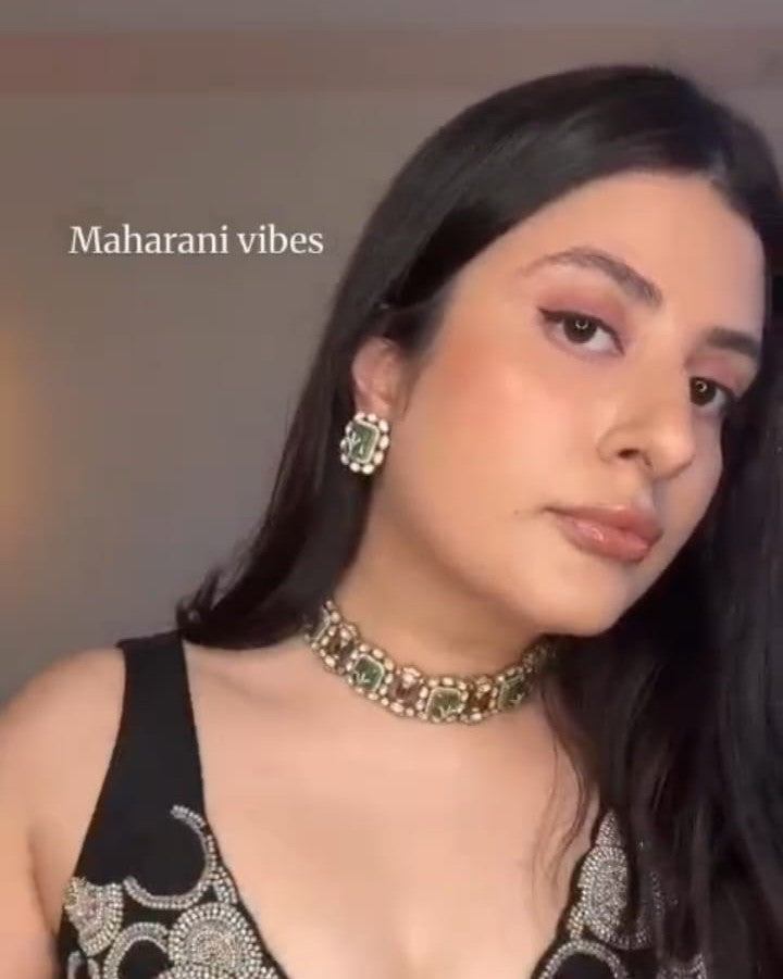 Green Moissanite Necklace Set- VNN241