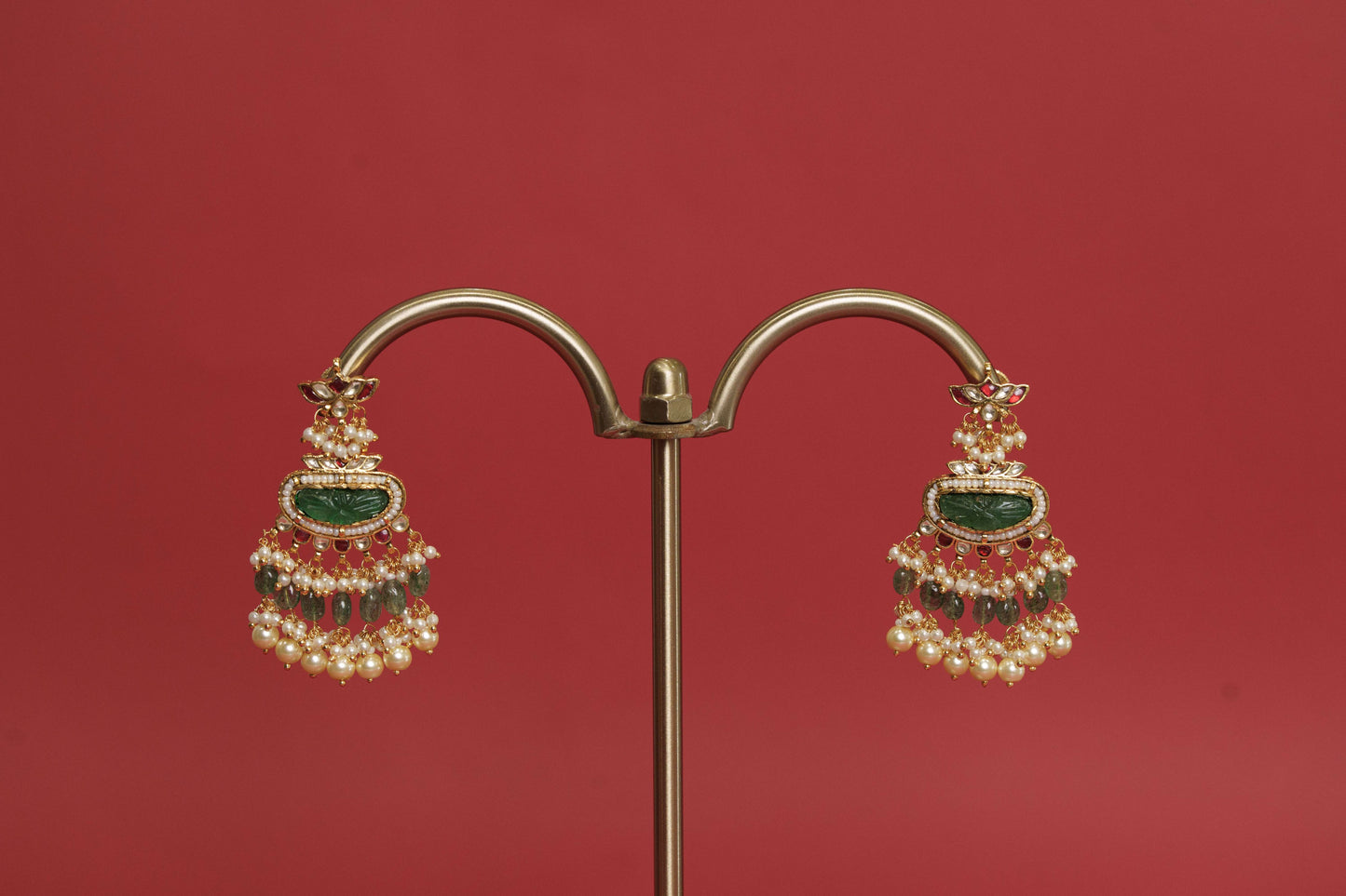 Green Stone Multi Jadau Necklace Set VNN294