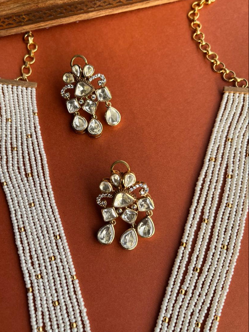 Pearl Yellow Polki Chokar Set VNN555