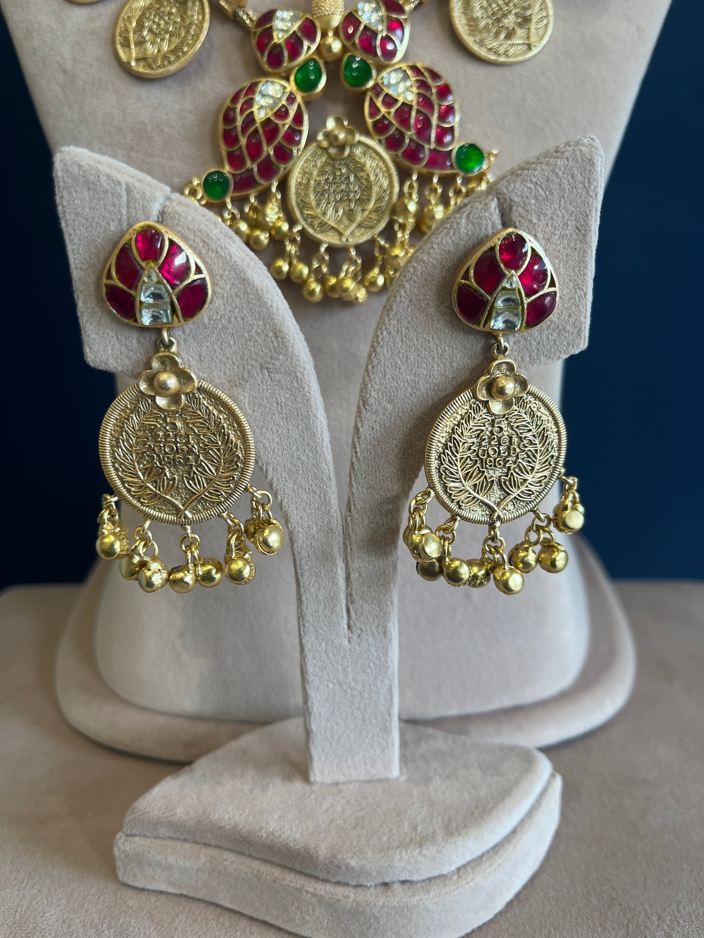 Rubi Mango Gold Coin Necklace Set VNN566