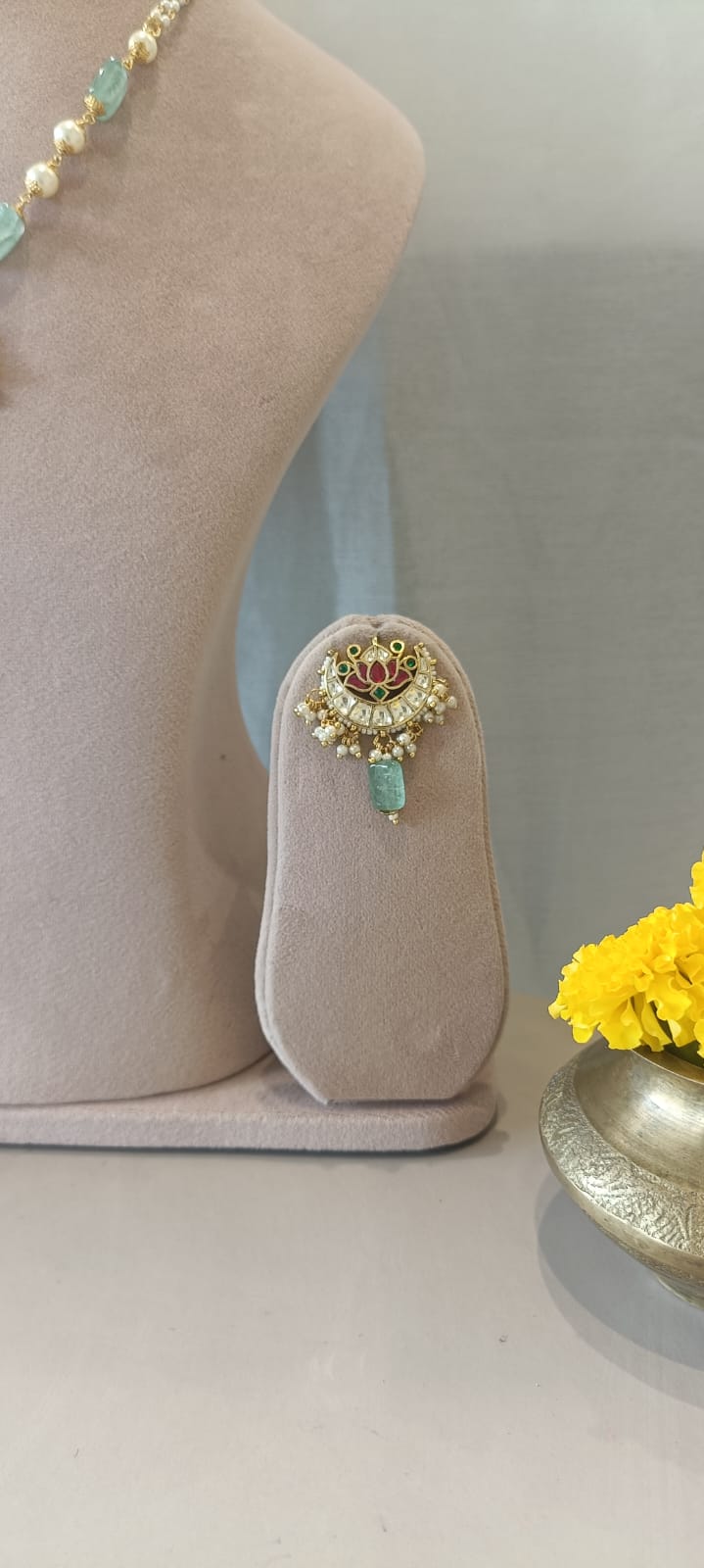 Lotus Chand Jadau Pendant Set VNN590