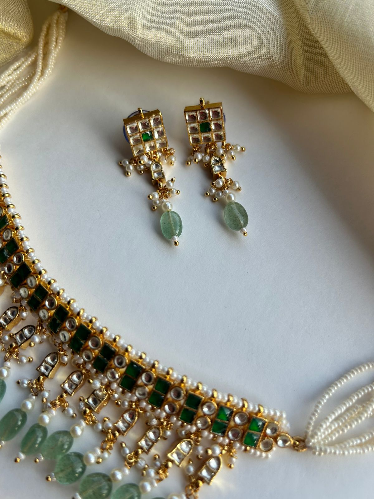 Green Jadau Choker Set VNN638