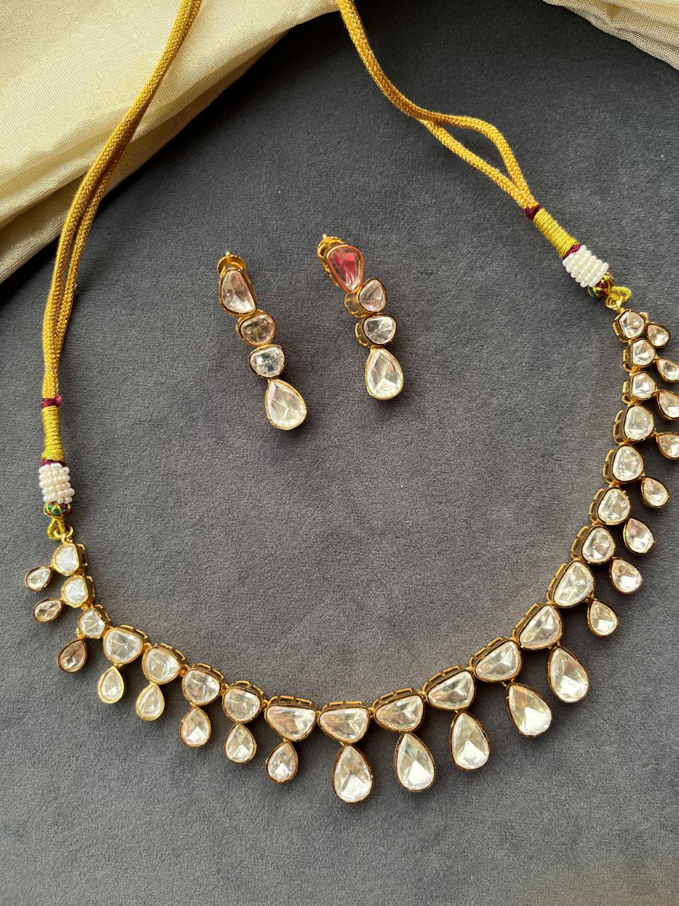 Vajra Polki Necklace Set VNN750