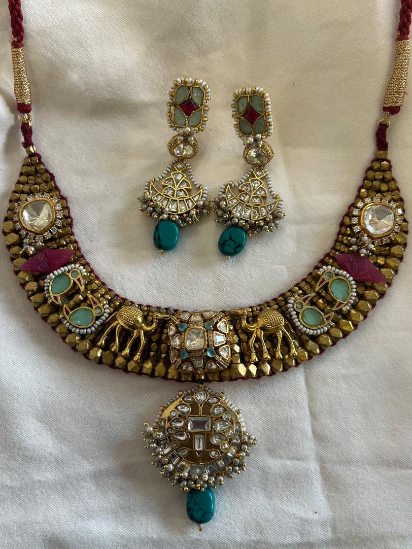 Camel Pastel Vrunda Necklace Set VNN762