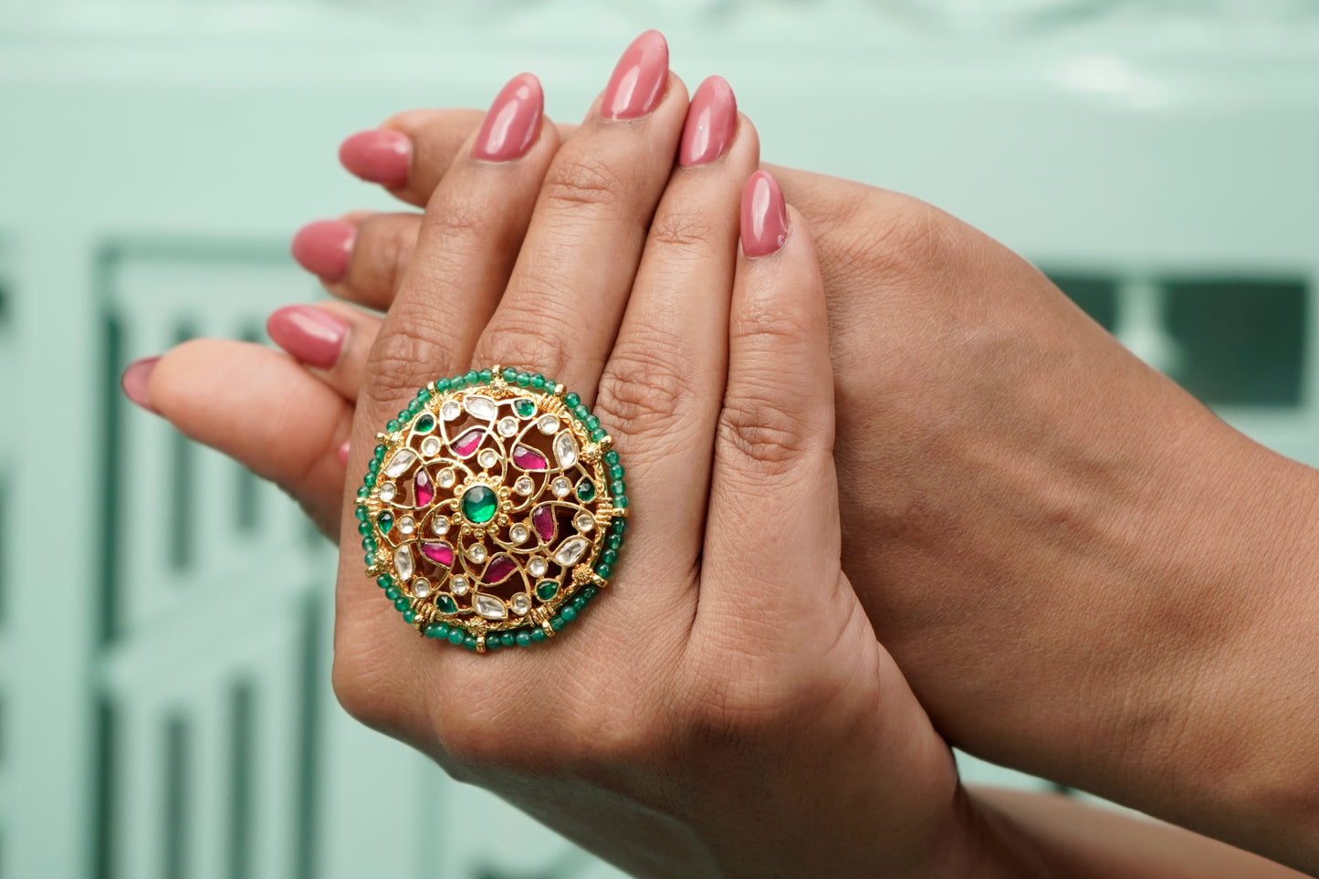 Multi Jadau Rani Ring - VNR002