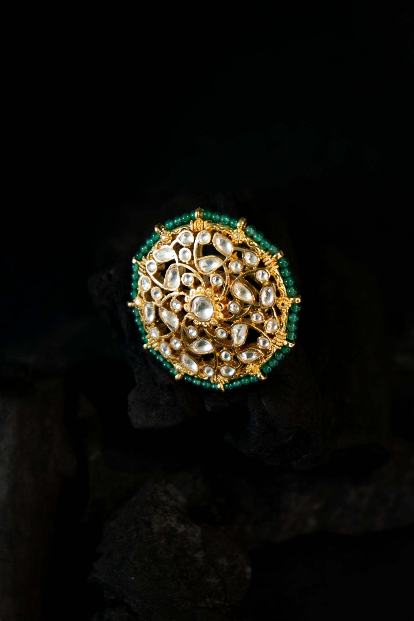 White Jadau Ring - VNR004