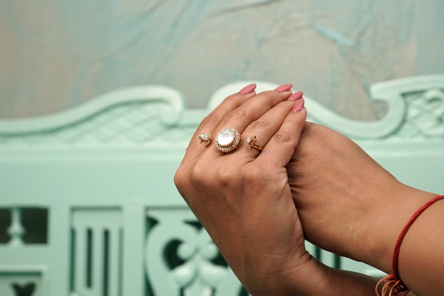 Polki Dual Finger Ring - VNR005