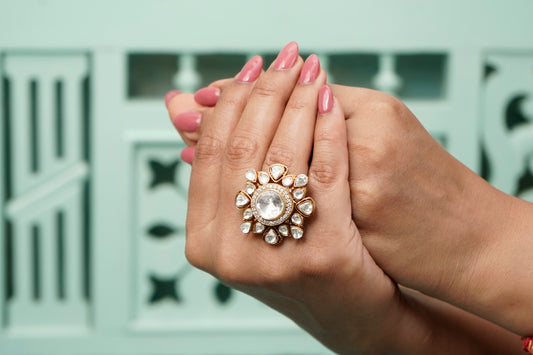 Polki Flower Ring - VNR006