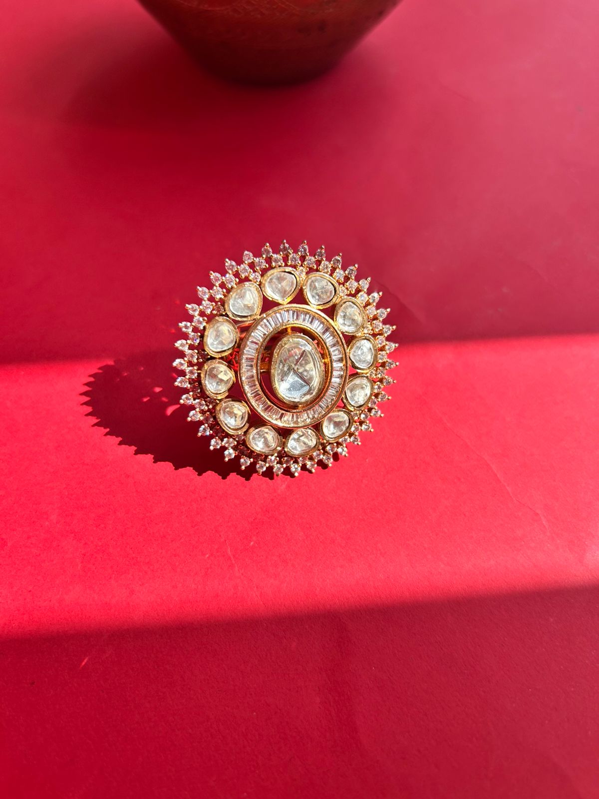 Big Size Rubi Polki Ring VNR025