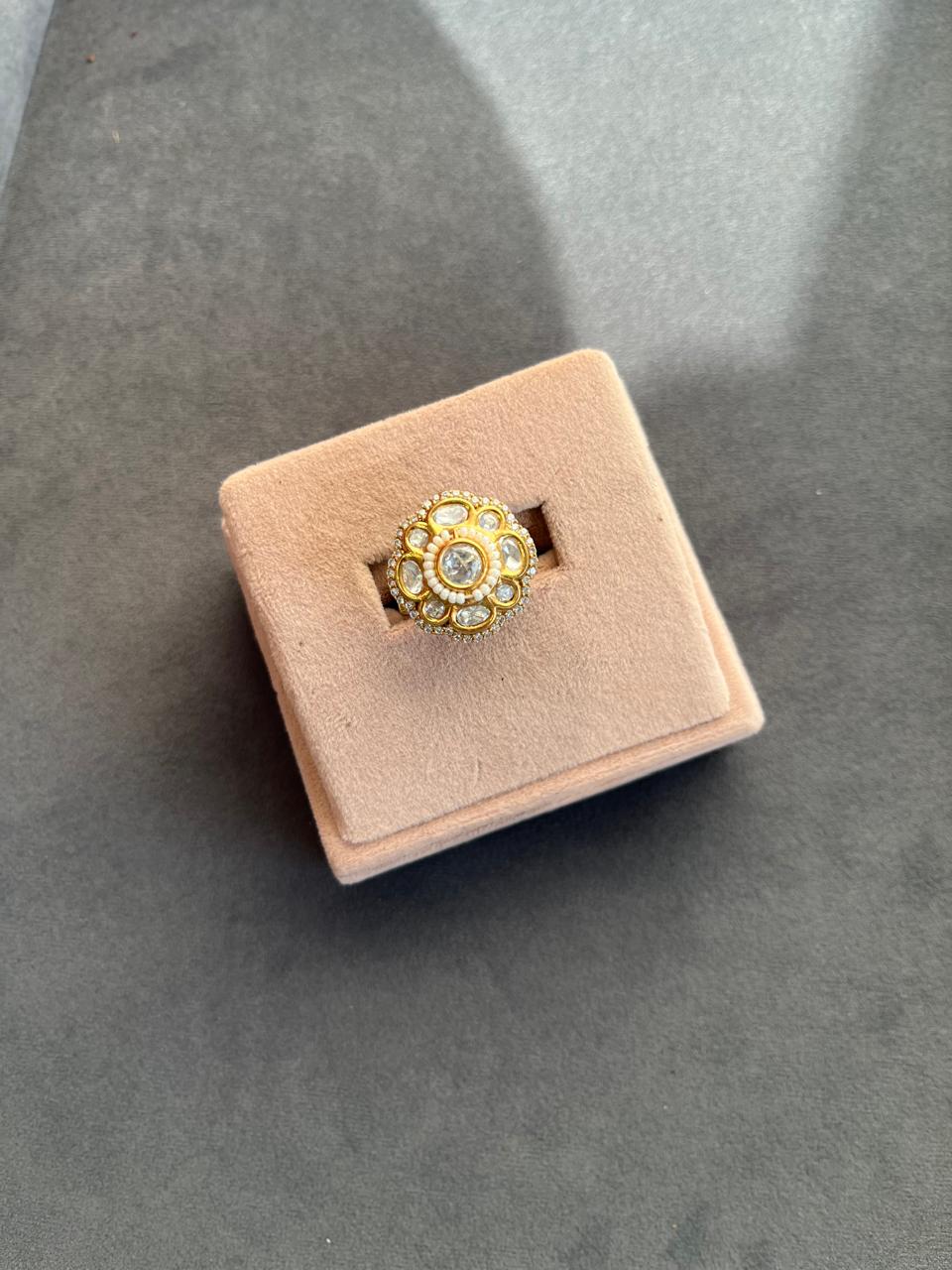 Floral Polki Ring VNR151