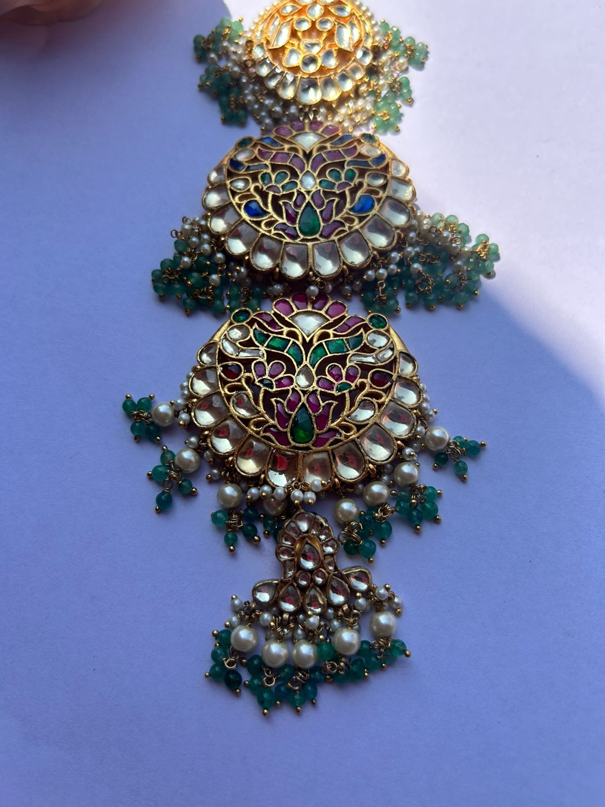 Multi Jadau Green Beads Juda VNJ011
