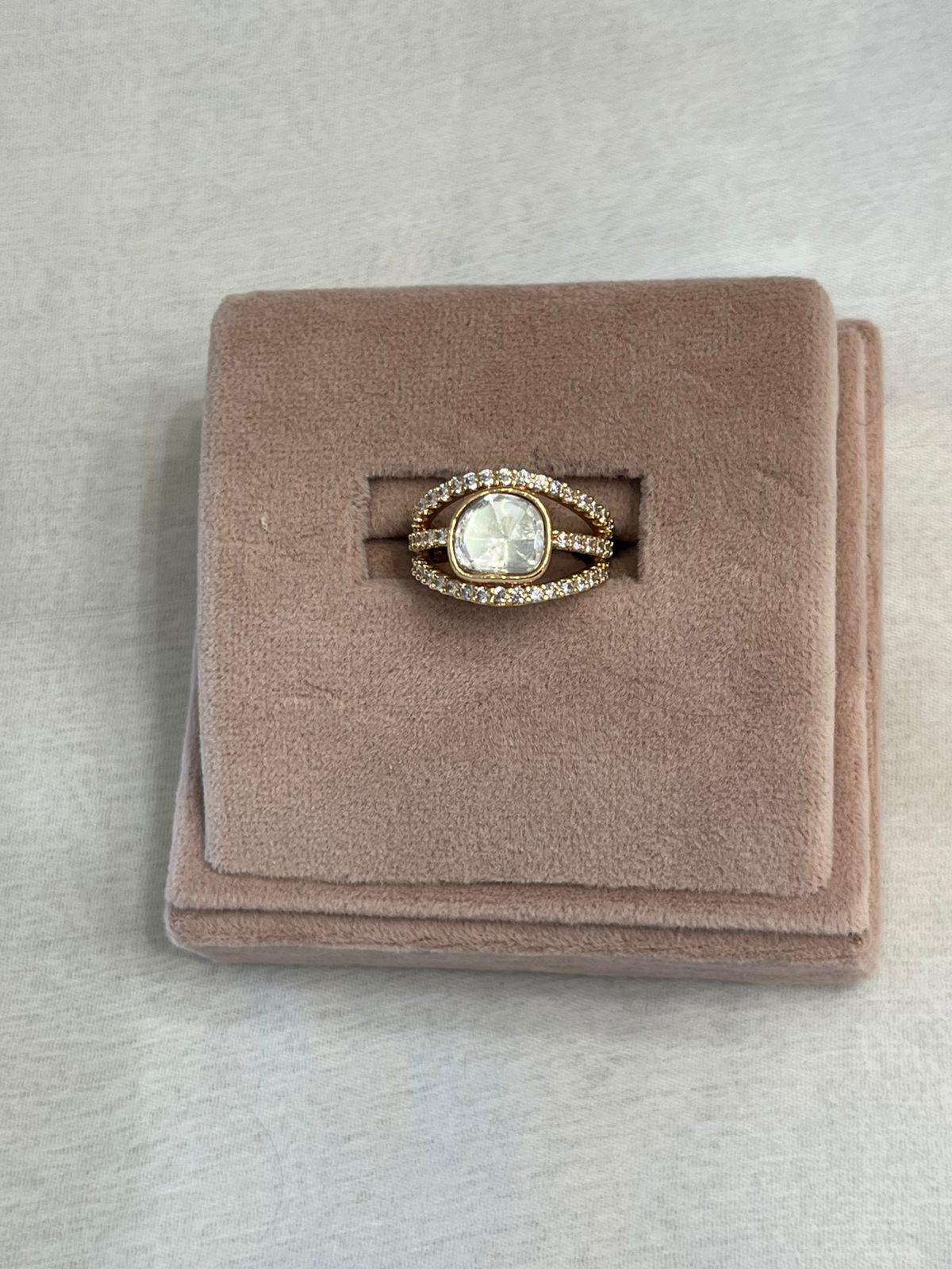 Cushion cut Polki Ring VNR113