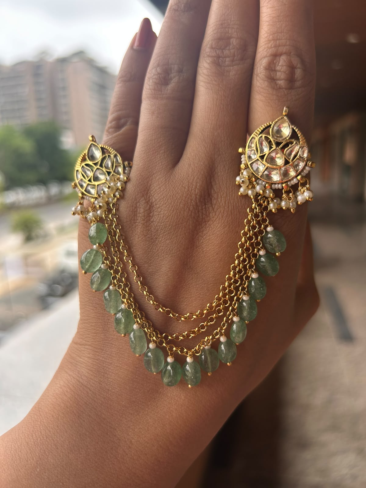 Double Chand Hanging Ring - VNR137