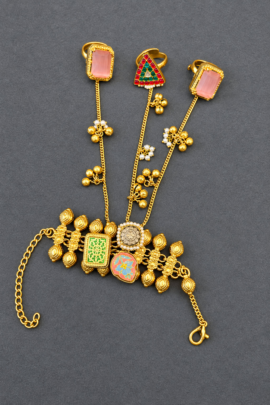 Pink Stone Gold Hathphool - VNG126