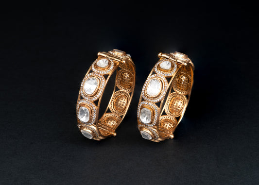White Polki Bangles