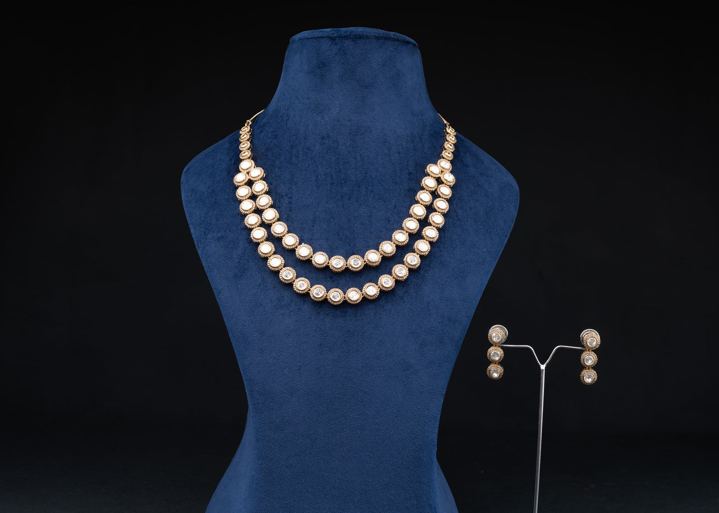 Double Layered Moissanite Necklace Set