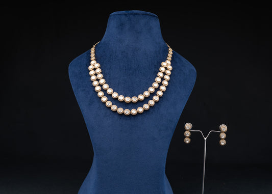 Double Layered Moissanite Necklace Set