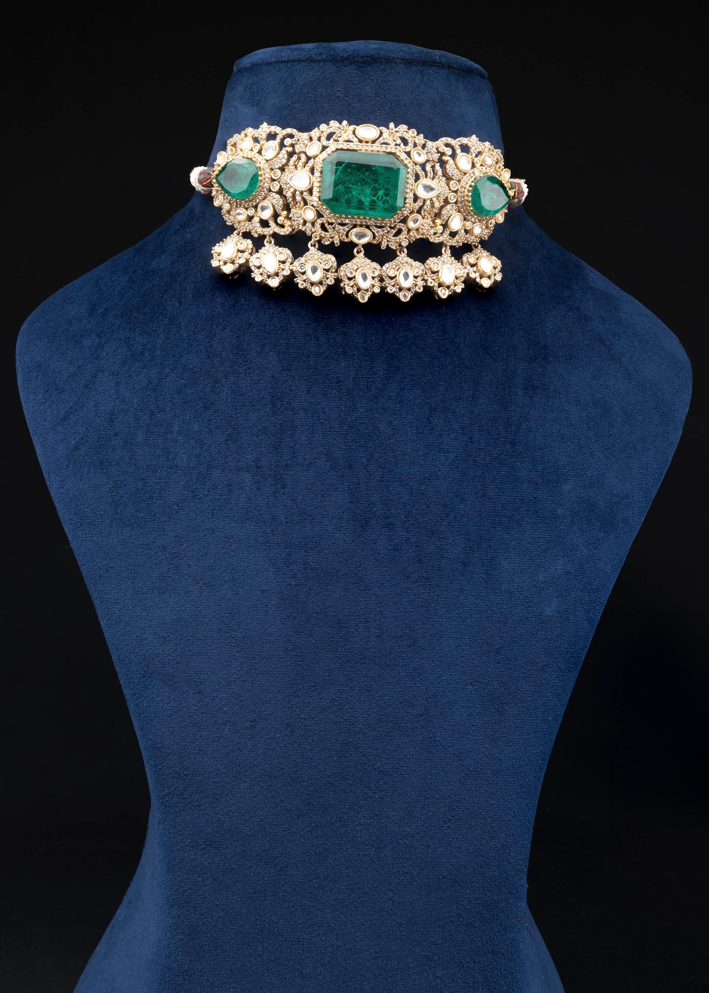 Emerald Moissanite Necklace Set