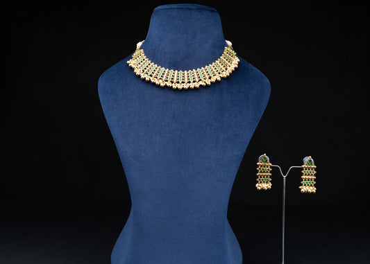 Green Jadau Javari Necklace Set