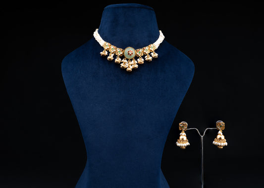 Multi Jadau Choker Necklace Set