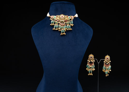 Multi Jadau Choker Set
