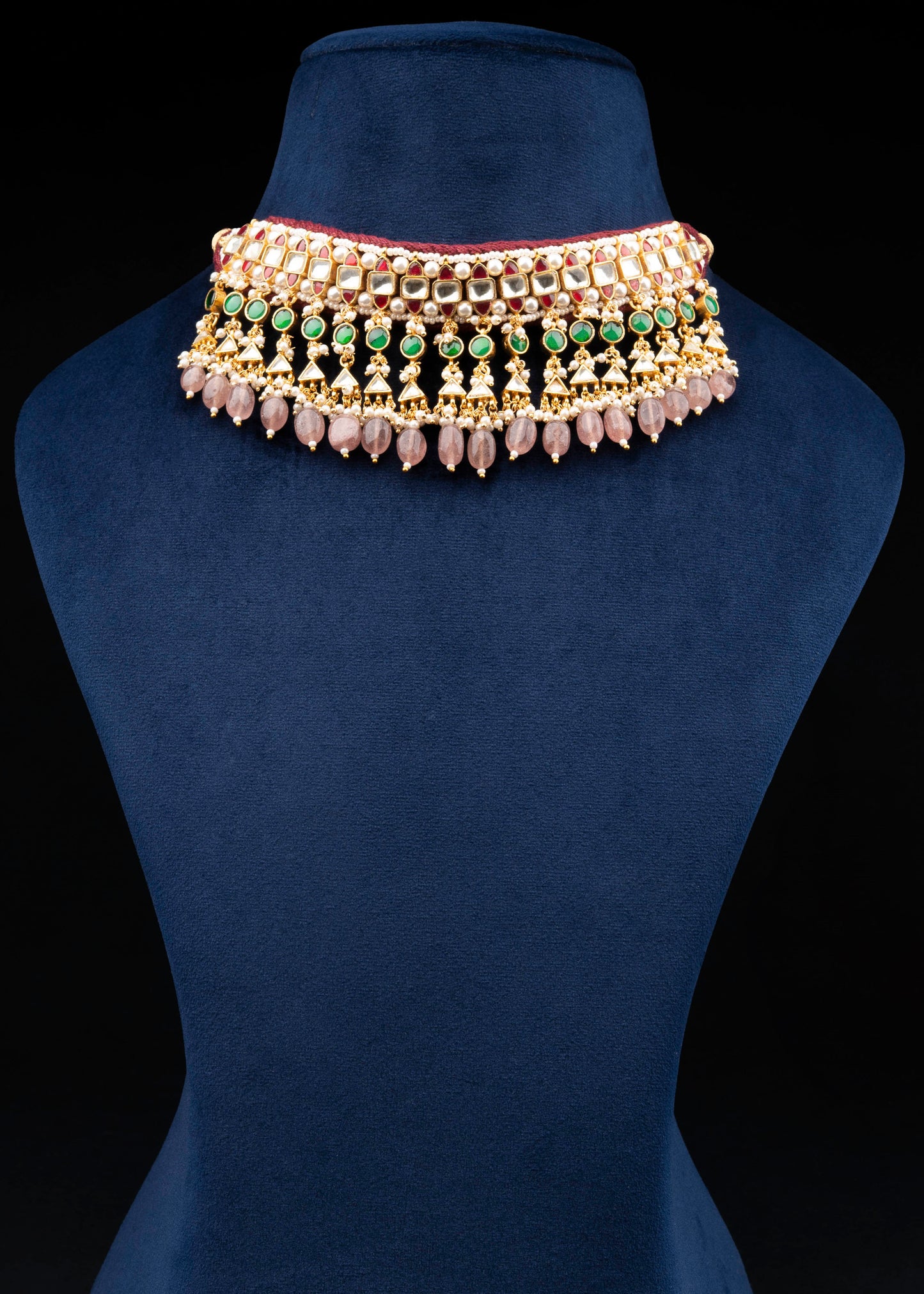 Tusi patta multicolor Jadau Necklace Set
