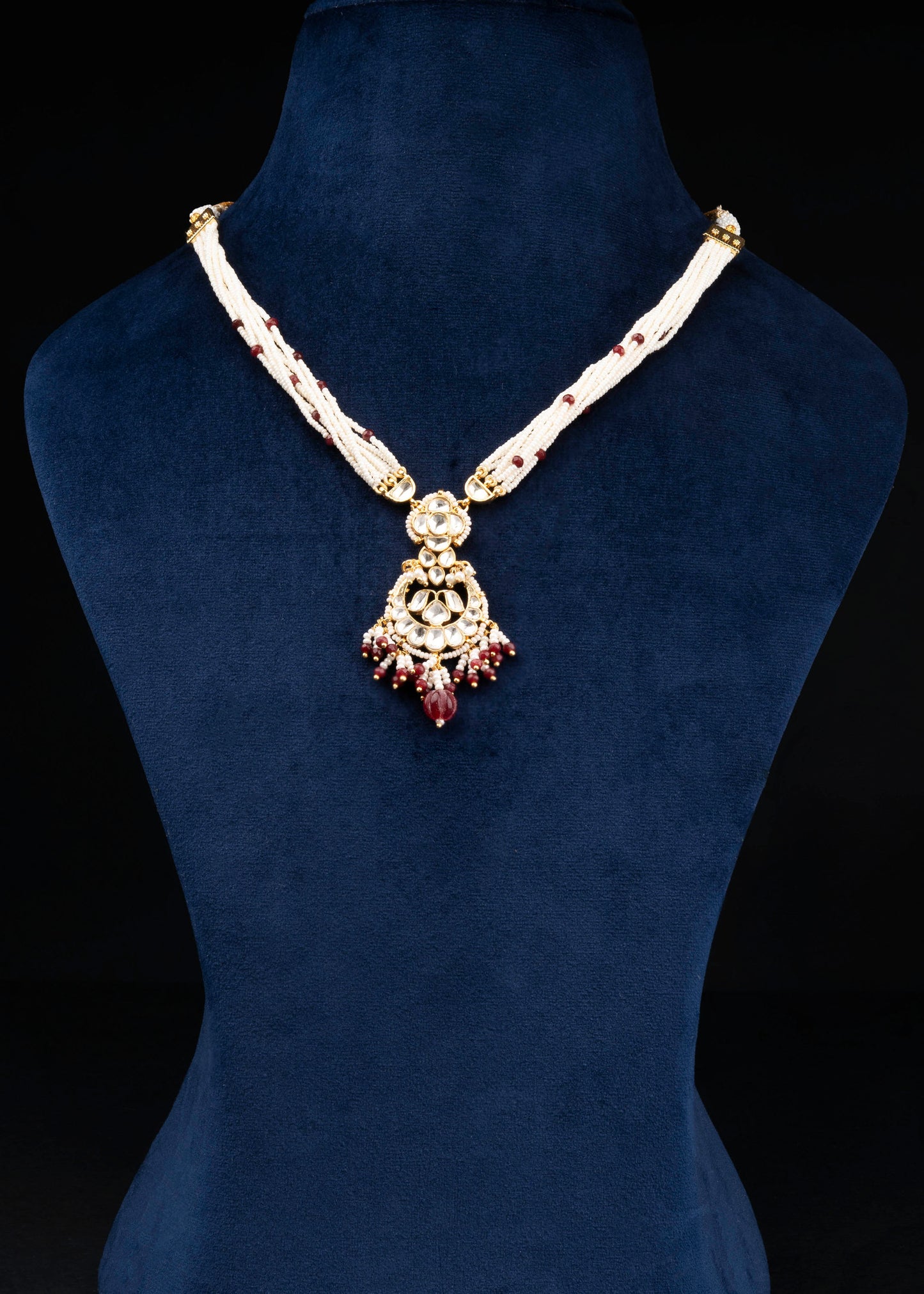 Rubi white Jadau Necklace Set