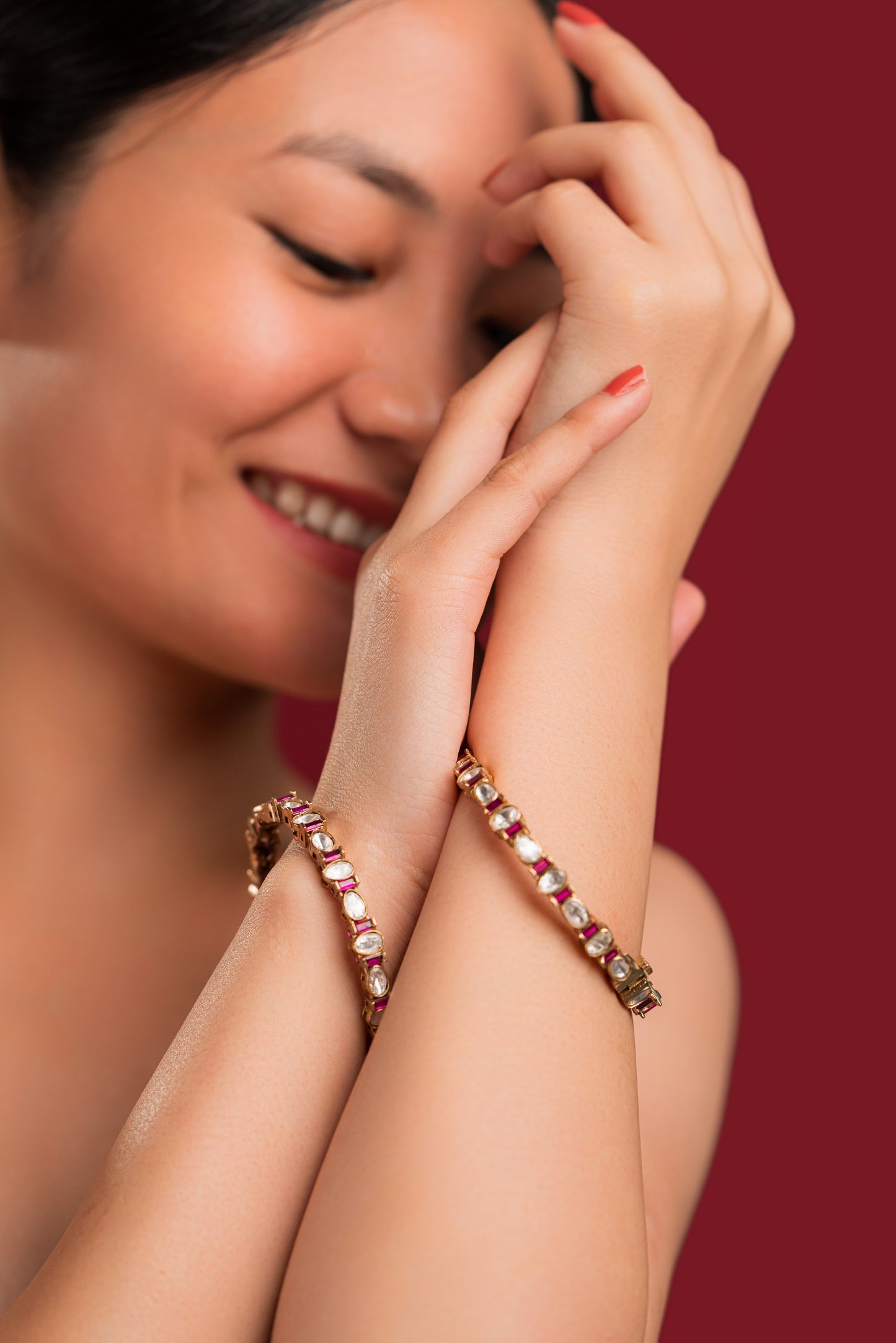Rubi Polki Victorian Bangles