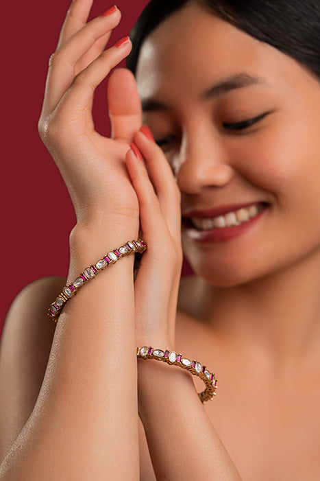 Rubi Polki Victorian Bangles