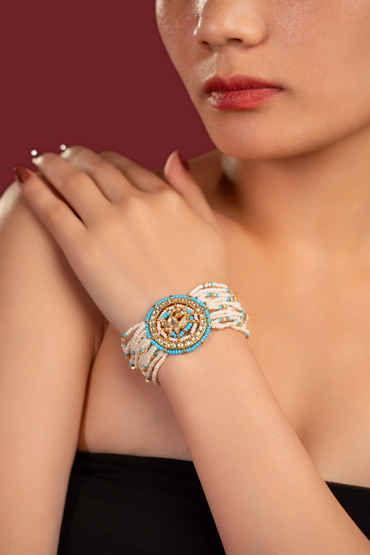 Firoza Jadau Pearl Bracelet