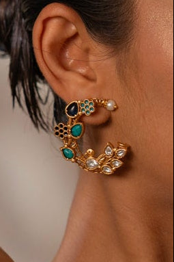 Chand Blue Firoza Stone Earrings VNE212