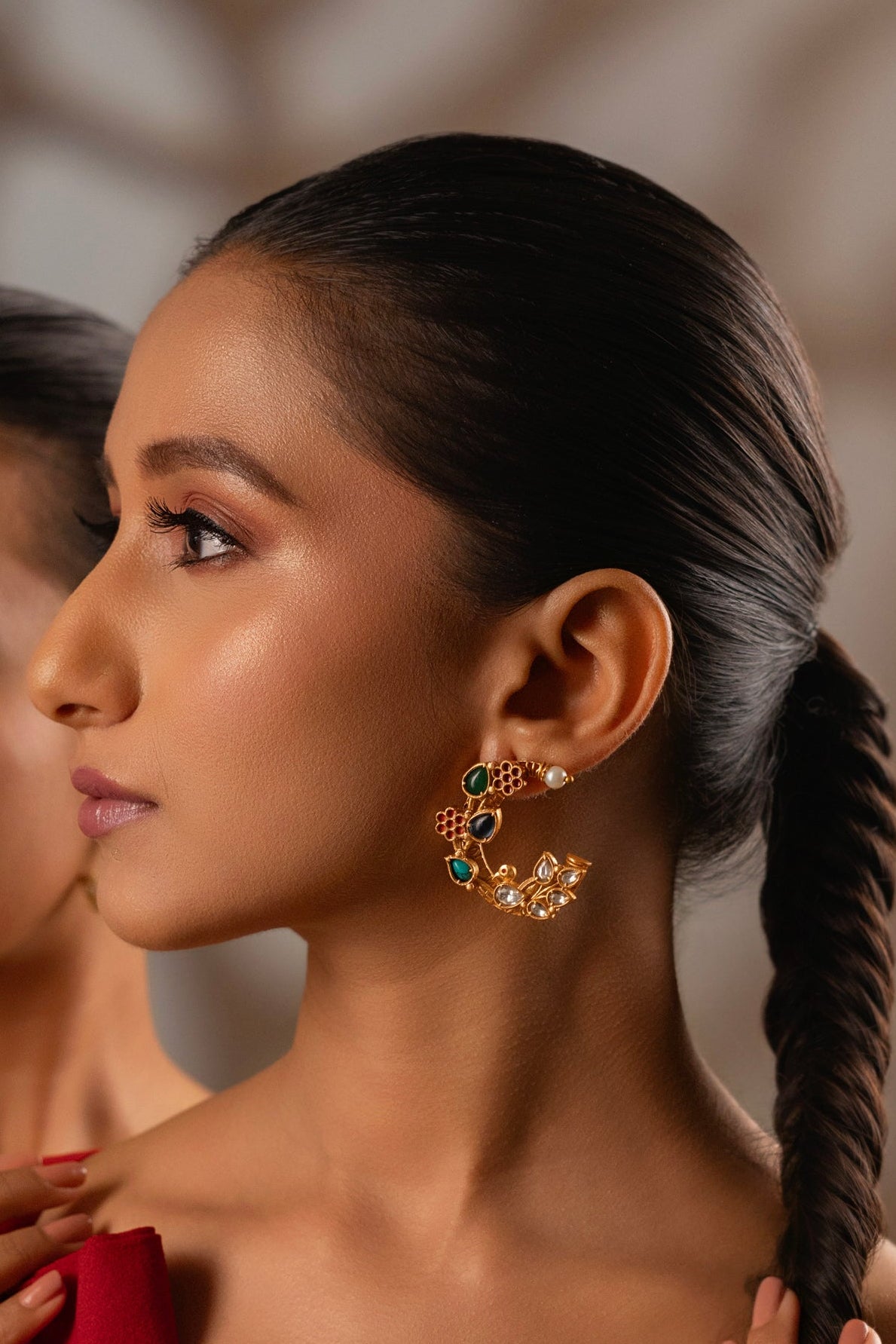 Chand Blue Firoza Stone Earrings VNE212