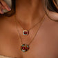 Boho Green Stone Double Chain Set VNN423