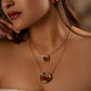 Boho Green Stone Double Chain Set VNN423