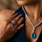 Blue Stone Diamond Necklace Set VNN401
