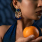 Purple Stone Firoza Polki Earrings VNE215