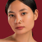 Maroon White Beads Nose Ring -VNNR014