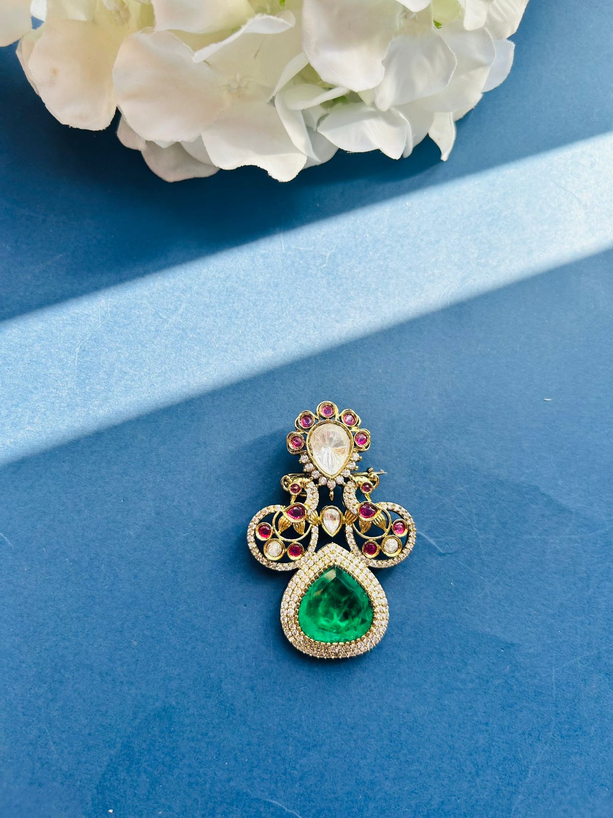 Peacock Moissanite Broach VNA009