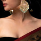 White Jadau Oversized Earrings - VNE005