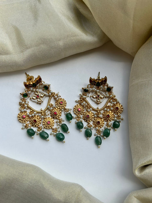 Rubi Firoza Jadau Earrings - VNE014
