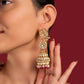 White Maroon Jadau Jumkha - VNE021