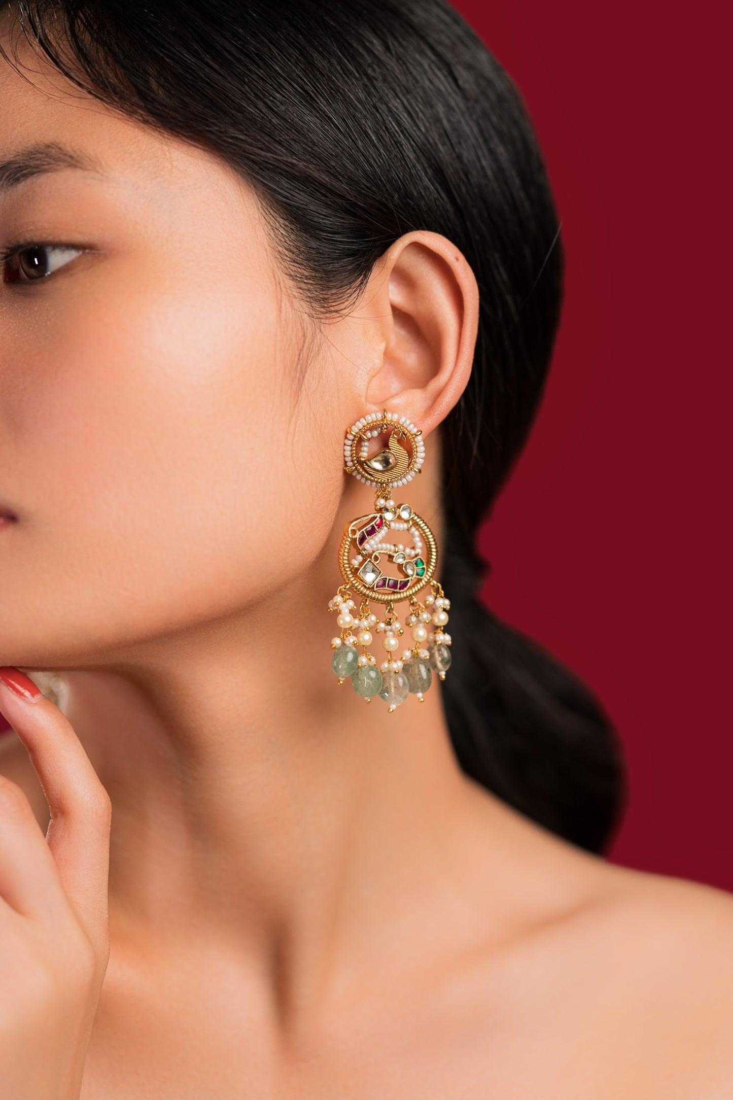 Multi Jadau Earrings - VNE028