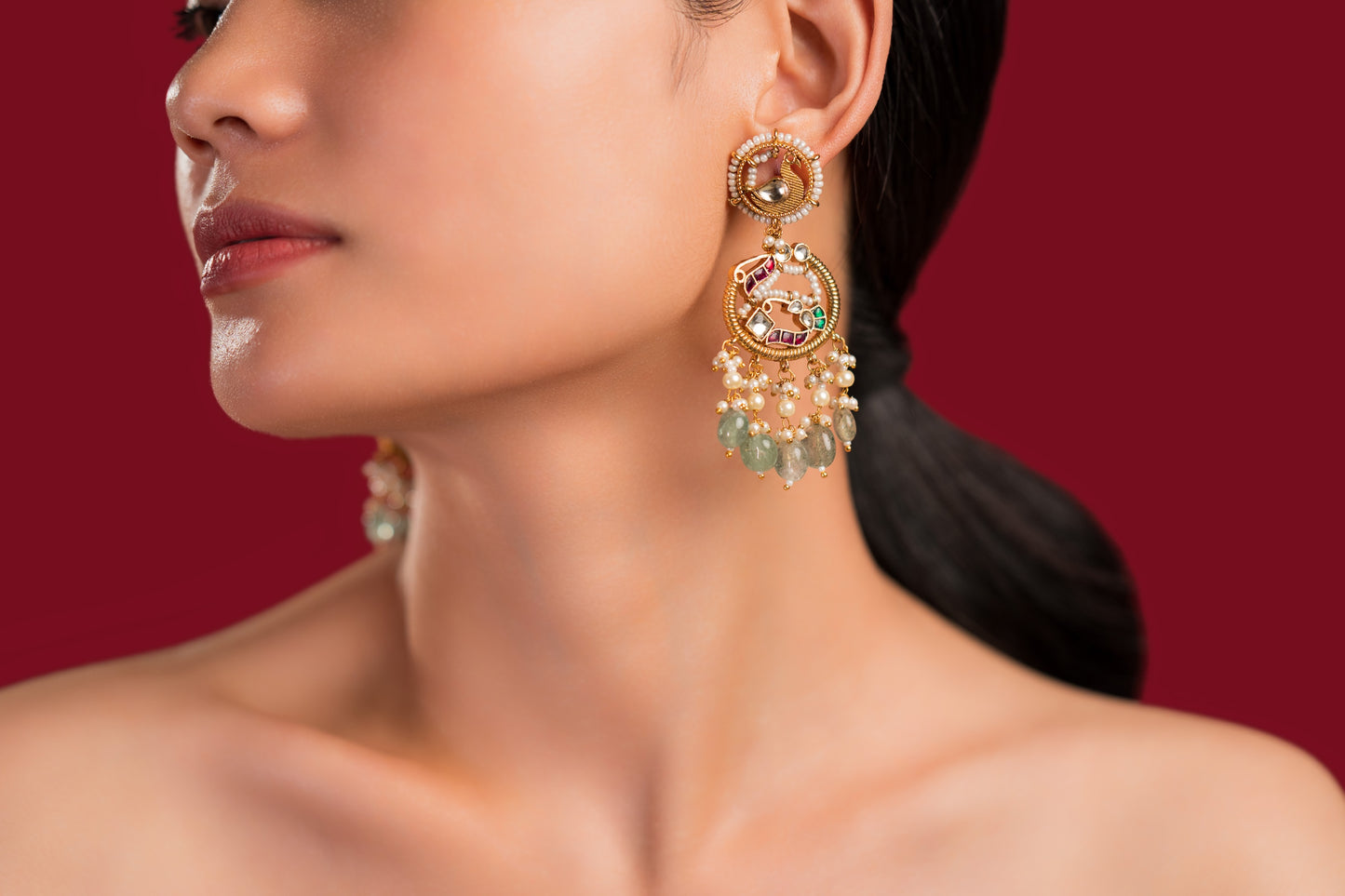 Multi Jadau Earrings - VNE028