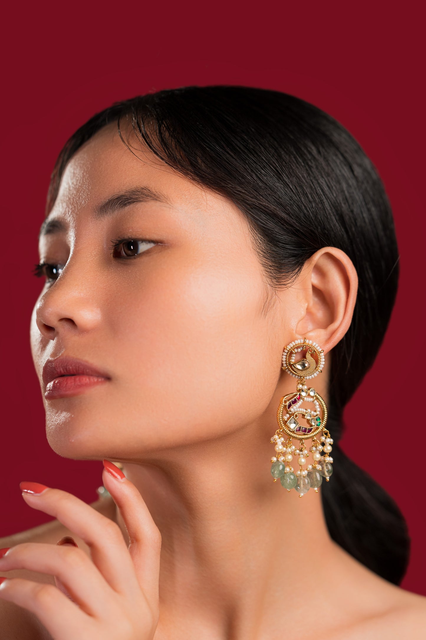 Multi Jadau Earrings - VNE028